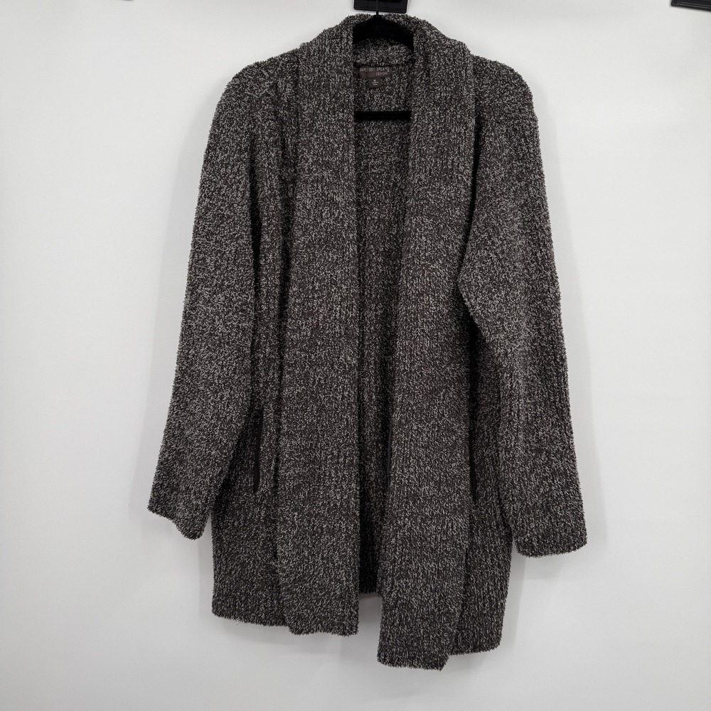 Barefoot Dreams Cardigan Sweater Womens XL Gray CozyChic Open Pockets Oversized